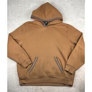 UGG Tasman Hoodie Men’s Sz 2XL Chestnut UGGbraid Embroidered Zigzag Ribbon Trim